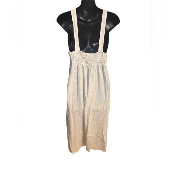 NWT linen blend Monteau cream midi dress - Picture 4 of 7